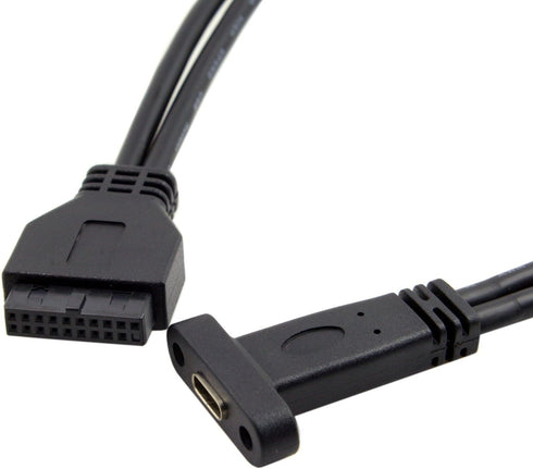 cablecc Single Port USB 3.1 Type C USB-C Female to USB 3.0 Motherboard 19pin Header Cable 40cm...