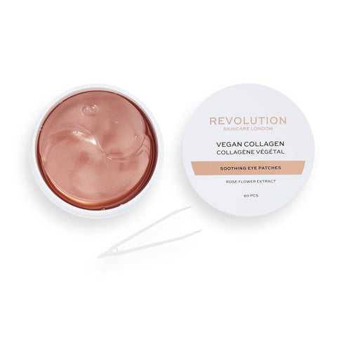 Revolution Skincare Rose Gold Vegan Collagen Soothing Undereye Patches, Contains Rose Flower Extract, Includes 30 Pairs of Patches, Cruelty Free...