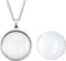 Julie Wang 10 Sets Stainless Steel Bezel Tray Pendant with Glass Cabochons and Chain for Resin Photo Jewelry Necklace Making Round 30x30mm...