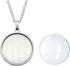 Julie Wang 10 Sets Stainless Steel Bezel Tray Pendant with Glass Cabochons and Chain for Resin Photo Jewelry Necklace Making Round 30x30mm...