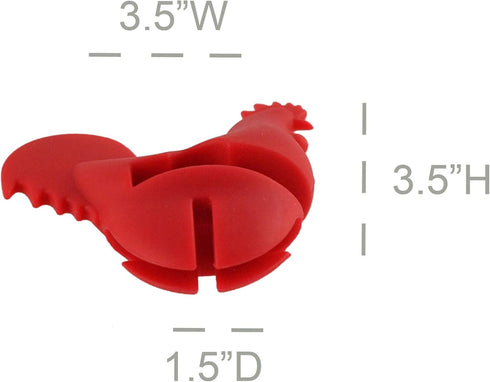 HOME-X Red Rooster Spoon Holder, Pot/Pan Clip Kitchen Accessories, Fun Hostess Gifts...
