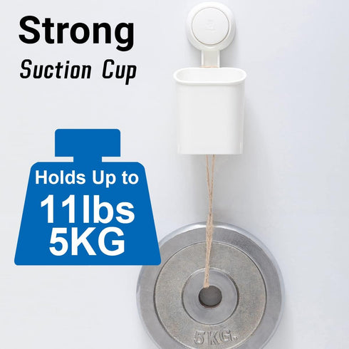 TAILI Suction Toothbrush Holder for Shower Wall, No Nail, No Glue, No Tool! Self-draining Shower Cup for Razor, Toothpaste, Kitchen Tableware, Str...