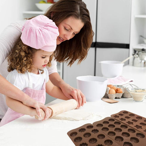 4 Pack Flower Shape Silicone Molds Chocolate Candy Mold, DanziX Silicone Mold for Wedding,Festival, Parties, DIY Enthusiasts-15 Cavity...