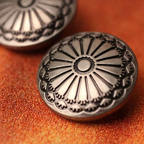 10Pcs 23mm Flower Metal Silver Shank Sewing Buttons DIY Sewing Jacket Coat...