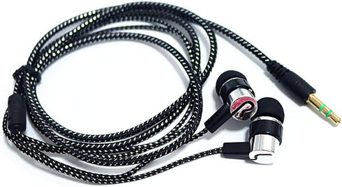 4 Pack Wired Earbuds 3.5MM 3 Pole Stereo Earphone in-Ear Headphone Without MIC 1Meter Braided Cord Headset for MP3 Cassette Recorder CD Player Mus...