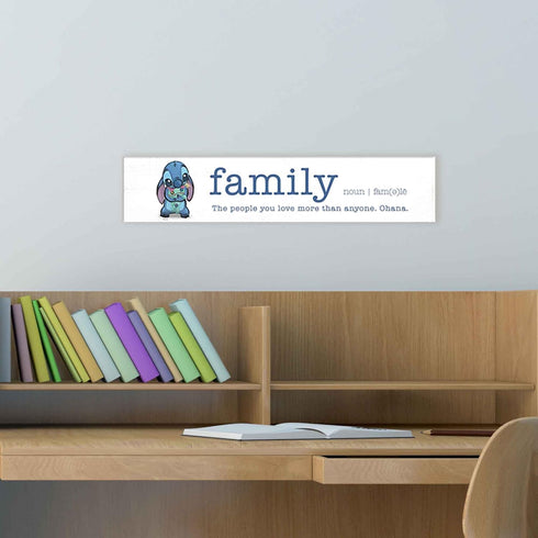 Disney Lilo and Stitch Ohana Family Definition Wood Plank Wall Decor - Cute Stitch Wall Art for Home Decorating...