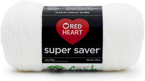 RED HEART Super Saver Yarn, White...