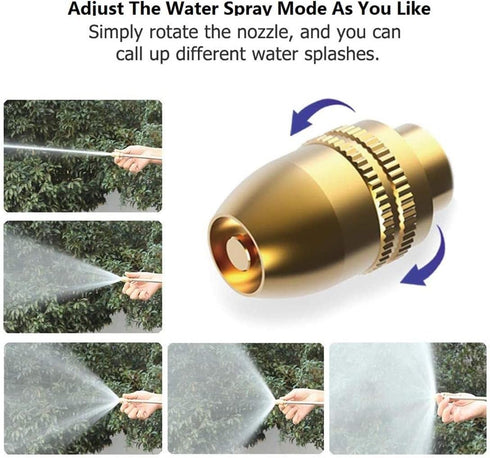 Garden Hose Nozzle,High Pressure Water Hose Nozzle Sprayer,3/4 Extra-Strong Solid Brass Connectors for Garden Hose,for Watering Plants,Lawn& Garde...