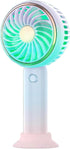 Handheld Mini Fan, Portable Rechargeable Mini Fan with 3 Speed, Battery?8-12 Hours?, Cute Gradient Hand Held Small Makeup Fan with Color Light for...