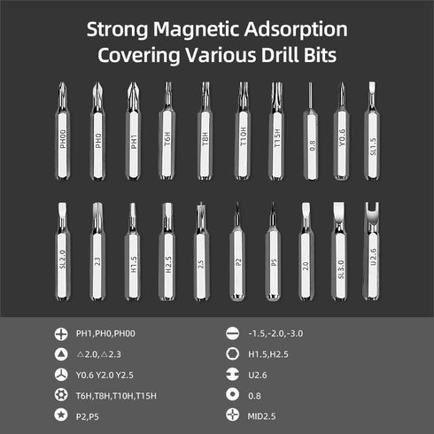 Mini electric screwdriver set,22-in-1 power screwdriver cordless rechargeable with LED light,20 S2 magnetic Bits set,Small repair tool for Phones,...