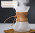 Pour Over Coffee Maker with Reusable Stainless Steel Drip Filter, Lead-Free Borosilicate Glass Coffee Carafe with Modern Wooden Collar for 1-6Cup,...