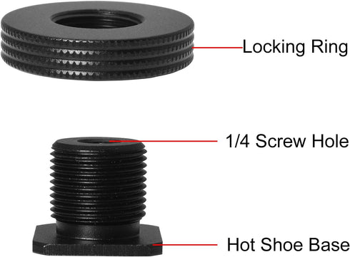 1/4" Female Thread to Hot Shoe Adapter LUORNG 2PCS Hot Shoe Mount Adapter with 1/4 to 1/4 inch Male Screw for Magic Arm, Video Light,Monitor...
