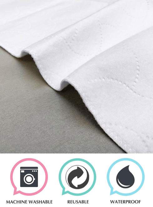 American Baby Company 2 Pack Waterproof Flat Reusable Bassinet Mattress Pad Protector, Embossed Quilt-Like Bassinet Protective Mattress Pad Cover ...