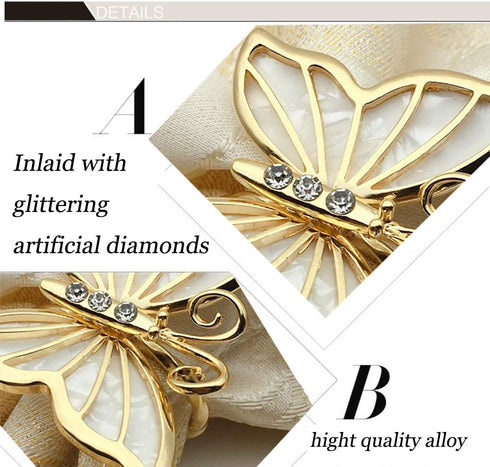 Butterfly Napkin Ring Set of 6, Metal Napkin Rings Dinner Napkin Holder for Wedding Birthday Valentine's Day Christmas Party Dinner Table Decor (6...