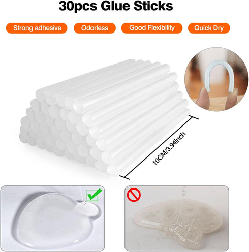 Hot Glue Gun with 30 Glue Sticks, Fast Preheating Hot Melt Gun, Mini Glue Gun Kit for Kids DIY School Craft Projects and Quick Home Repairs, 20W G...