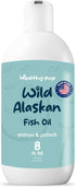 Wild Alaskan Salmon Oil for Dogs with Pollock Oil - 8 oz of Pollock and Salmon Oil, Omega 3 Fish Oil, EPA, and DHA - Dogs Skin and Coat Supplement...