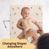 Vegan Leather Portable Changing Pad - Waterproof Compact Baby Changing Mat - Foldable Travel Diaper Changing Pad, Newborns (Olive Branch with Stra...