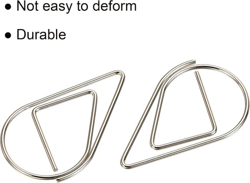 MECCANIXITY Paper Clip Drop-Shaped Cute Decorative Clips Bookmarks with Box 1 Inch Silver for Organize Office Home, Pack of 100...