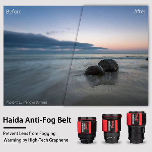 Haida Lens Heater Warmer Anti-Fog Demisting Belt Lens Heater Uniform 3 Settings Heat Modes USB Support...