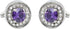 V & L Round Purple Crystal Cuff links Silver – Fancy Unique Elegant Sparkling Luxury Gem Stone Cufflinks for men Round - Perfect for Wedding, Form...