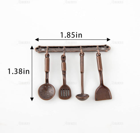 AUEAR, 5 Pack 1:12 Mini Home Kitchen Accessories Kit Spoon Shovel Cookware Tools for Kitchen Decoration...