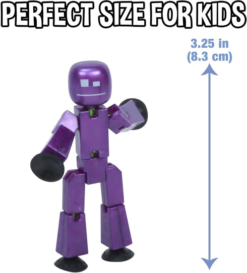 Zing StikBot Single Pack - includes 1 StikBot - Collectible Action Figures and Accessories, Stop Motion Animation, Ages 4 and Up (Metal Eggplant)...