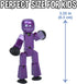 Zing StikBot Single Pack - includes 1 StikBot - Collectible Action Figures and Accessories, Stop Motion Animation, Ages 4 and Up (Metal Eggplant)...
