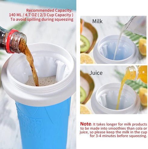 Slushy Cup - Tik Tok Magic Quick Frozen Smoothie Cup, Double Layer DIY Homemade Slushy Maker Cup, Food Grade Silicone Slushie Maker Cup with Spoon...