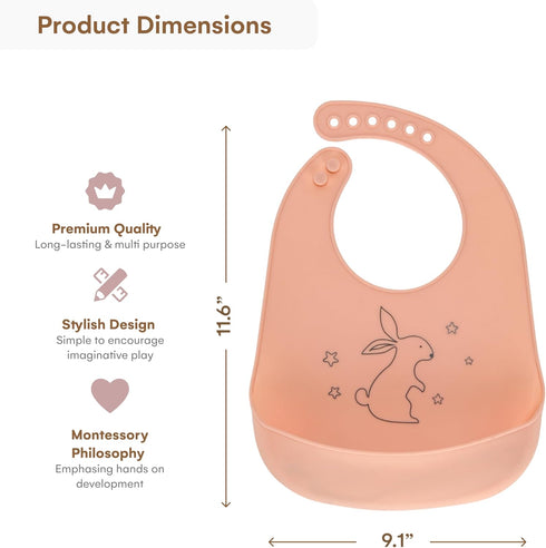 Silicone Bib - Soft Silicone Bibs for Babies,Toddler & Small Kids - Baby Bibs with Food Catcher, BPA Free and Waterproof - Durable Baby Food Bibs ...