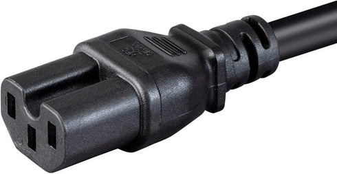 Monoprice Heavy Duty Power Cable - 2 Feet - Black | IEC 60320 C14 to IEC 60320 C15, 14AWG, 15A, SJT, 100-250V...