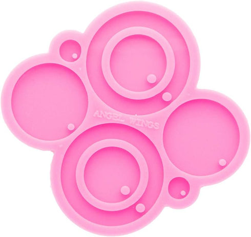 Shiny Glossy Round Circle Earrings Mold DIY Epoxy Silicone Molds Earring Jewelry Resin Silicone Casting Molds Earring Keychain Pendant Jewelry Mak...