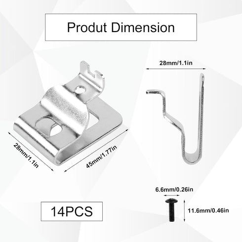 14pcs Belt Clips, 304 Stainless Steel Tool Hook Clips for Belt Replacement for Dewalt 20V Power Tools and Screws Drill Belt Holder...