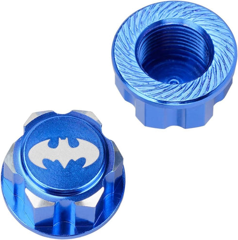 DJX 4PCS Aluminum 17mm bat Hex Wheel Nuts Dustproof Anti-Skid Mount Cap for 1/10 Scale Arrma Losi HSP Redcat 1/8 RC car Truck(Blue)...