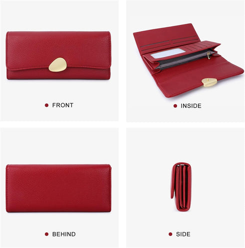 Wallet Women, Clutch Wallet with Zip Pocket Large Capacity PU Leather Trifold Wallet Ideal Accessory for Gifts, Everyday Life and Business Occasio...