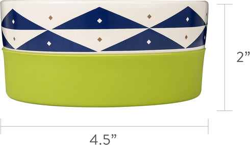 Now House for Pets by Jonathan Adler Oslo Duo Dog Bowl, Small Cute Ceramic Dog Food Bowl from Now House by Jonathan Adler for Water or Food, 4.5 I...