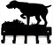 GSP on Point - German Shorthaired Pointer Key Holder for Wall - Small 6 inch Wide with 5 Hooks - Made in USA...