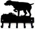 GSP on Point - German Shorthaired Pointer Key Holder for Wall - Small 6 inch Wide with 5 Hooks - Made in USA...