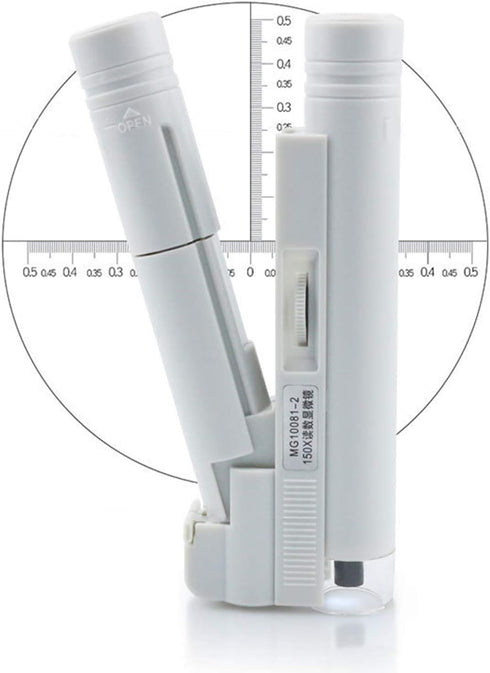 FAMKIT 150X Microscope with Scale Portable LED Lighted Pocket Microscope High Magnification...