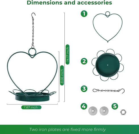 Bird Feeder for Wild Birds Outdoor Hanging Bird Feeder for Garden and Patio (7.87 * 8.66)...