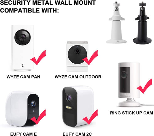 (2 Pack, Metal), BFYTN Security Camera Metal Wall/Ceiling Mount, Adjustable Indoor/Outdoor Mount Compatible with Arlo, Arlo Pro 2 3, Arlo Ultra CC...
