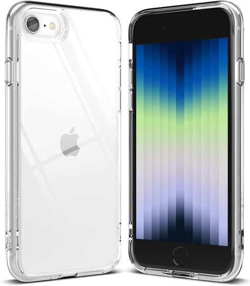 Ringke Fusion Compatible with iPhone SE 5G (3rd Gen, 2022) 4.7-Inch, iPhone SE 2020, iPhone 8/7 Case, Transparent Hard Back Shockproof Bumper Phon...