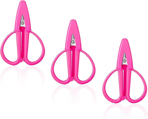 3Pcs Pink Scissors Mini Scissors Travel Set Portable Craft Snips for Sewing Crochet and Embroidery Tiny Small Scissors with Covers Ideal for Women...