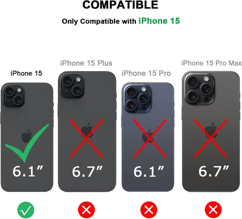 TENDLIN Compatible with iPhone 15 Case Wood Grain with Carbon Fiber Texture Design Leather Hybrid Slim Case (Black)......