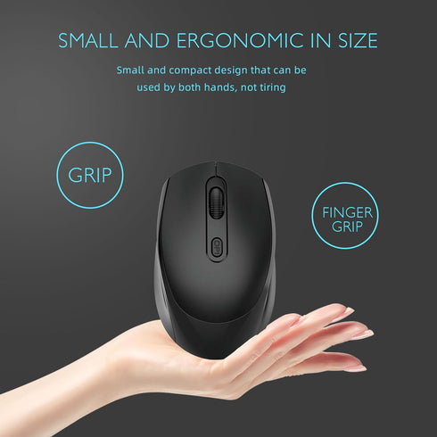 ONE-UP Wireless Mouse, 2.4G Silent Mouse, Computer Mouse with USB Nano Receiver for Laptop, Chromebook, PC, Mac, Windows and School Work (Black)...