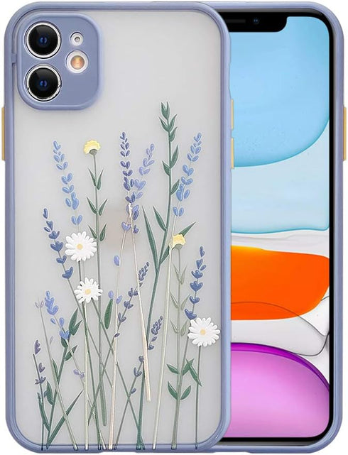 Ownest Compatible for iPhone 12 Mini Case 5.4 Inch for Clear Flowers Pattern Frosted PC Back 3D Floral Girls Woman and Soft TPU Shockproof Protect...