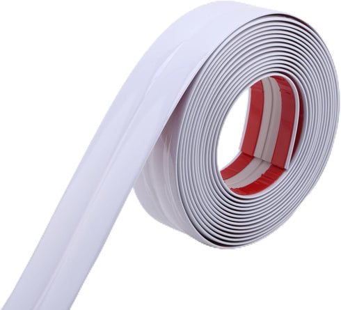 Multifunctional Wall Molding Trim & Corner Guards & Caulk Strip, Apply in Table Edge Door Frame Baseboard for Protection and Decoration, Shiny Whi...