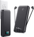 Portable Charger with Built-in Cables & AC Wall Plug,Ultra Slim 13800mAh USB-C Power Bank, 4 Output LCD Display External Battery Pack Phone Charge...