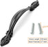 10 Pack Flat Black Cabinet Hardware Handle Pull - 2-1/2" (64mm) Hole Center, Drawer Handle Dresser Kitchen Cupboard Furniture Hardware Door Pull...