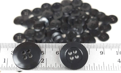 3/4" Inch Round Button (19 mm) 150 Pcs for Sewing Garment Clothing Dress Pants Skirt Hat Accessories Scrapbooking DIY Craft - Black Color....