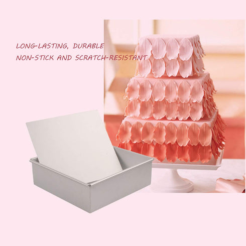 Anodized Aluminum Square Cheesecake Pan Chiffon Cake Mold Baking Mould with Removable Bottom 6 Inch x 6 inch x 3 inch...